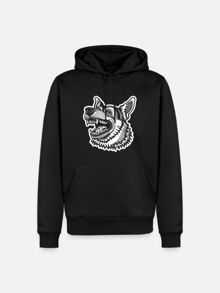 German Shepherd Dog Dog Head - Men’s Premium Organic Hoodie - black