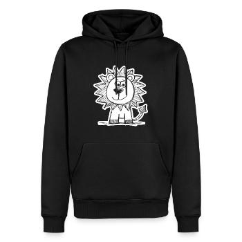 Lion Tête de Lion - Sweat à capuche Premium bio Homme - noir - Devant - Nico (187cm)
