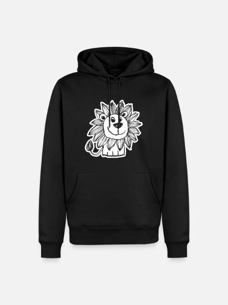 Lion Lion Head - Men’s Premium Organic Hoodie - black