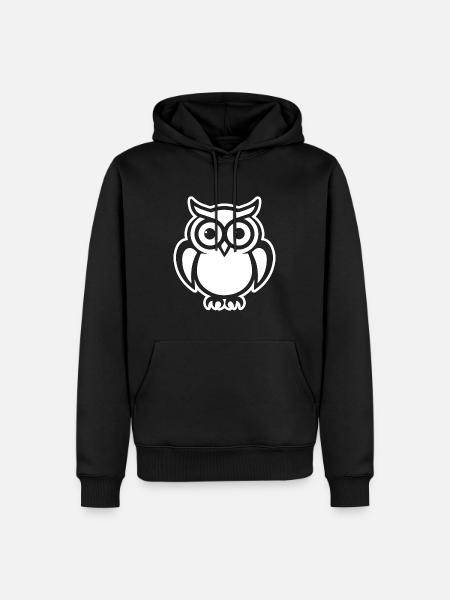Eule Eulen Vogel - Männer Premium Bio Hoodie - Schwarz