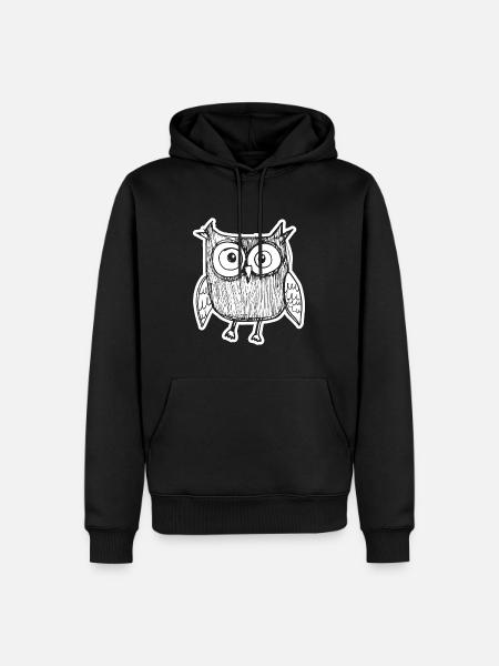 Owl Owls Bird - Men’s Premium Organic Hoodie - black