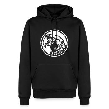 Perroquet oiseau - Sweat à capuche Premium bio Homme - noir - Devant - Nico (187cm)