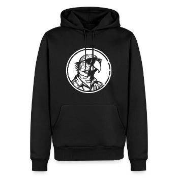 Perroquet oiseau - Sweat à capuche Premium bio Homme - noir - Devant - Nico (187cm)