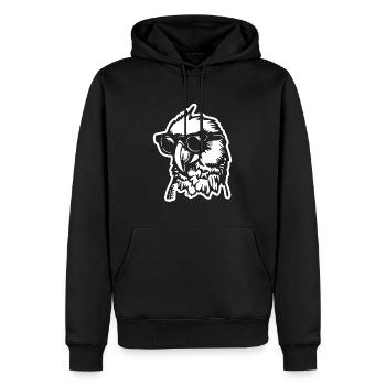 Perroquet oiseau - Sweat à capuche Premium bio Homme - noir - Devant - Nico (187cm)