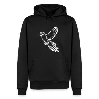 Perroquet oiseau - Sweat à capuche Premium bio Homme - noir - Devant - Nico (187cm)