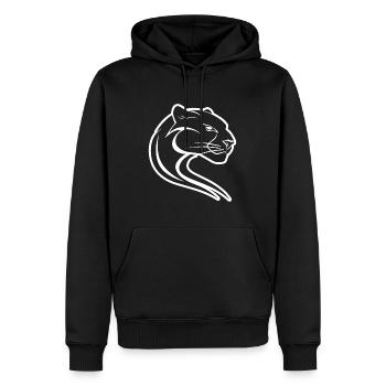 Panther - Männer Premium Bio Hoodie - Schwarz - Vorne - Nico (187cm)