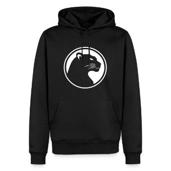 Panther - Männer Premium Bio Hoodie - Schwarz - Vorne - Nico (187cm)