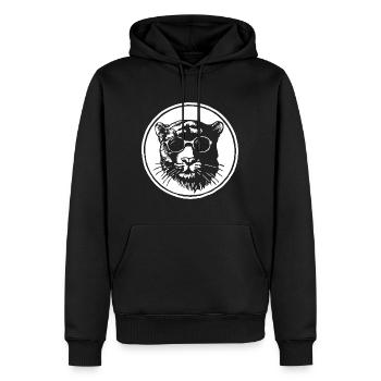 Panther - Männer Premium Bio Hoodie - Schwarz - Vorne - Nico (187cm)
