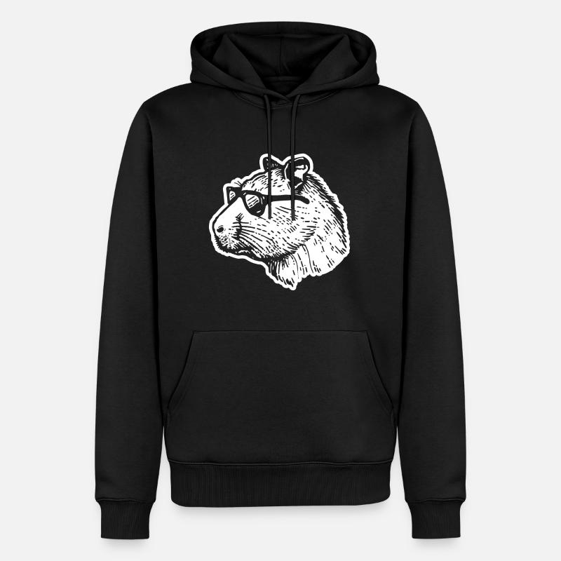 Capybara Wasserschwein - Sweat à capuche Premium bio Homme - noir