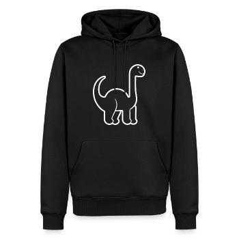 Dinosaure Dino - Sweat à capuche Premium bio Homme - noir - Devant - Nico (187cm)