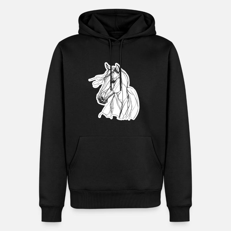 Cheval Équitation Équitation - Sweat à capuche Premium bio Homme - noir