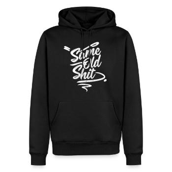 Jeden Tag die gleiche ...Same Day Old Shit - Männer Premium Bio Hoodie - Schwarz - Vorne - Nico (187cm)