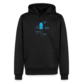 LED bleu électronique avec la description comme un cadeau - Sweat à capuche Premium bio Homme - noir - Devant - Nico (187cm)