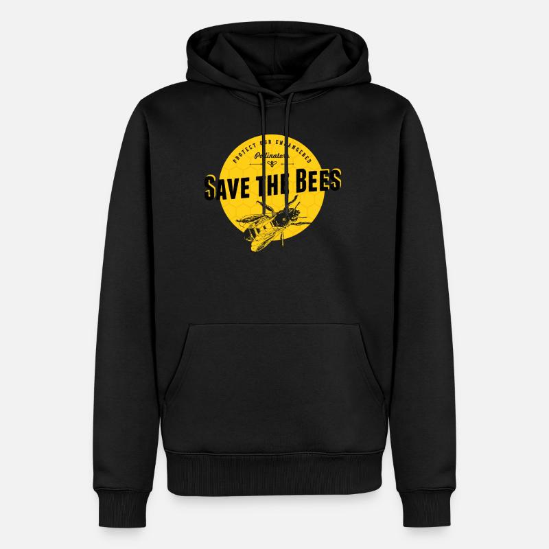 Save The Bees - Männer Premium Bio Hoodie - Schwarz