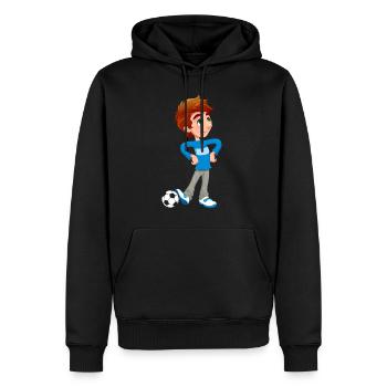 Boy Joueur de football - Sweat à capuche Premium bio Homme - noir - Devant - Nico (187cm)