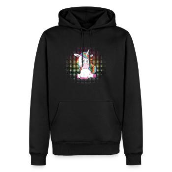 doux Unicorn - Sweat à capuche Premium bio Homme - noir - Devant - Nico (187cm)