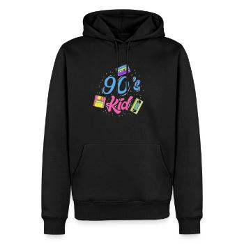 90 Enfant Cadeau - Sweat à capuche Premium bio Homme - noir - Devant - Nico (187cm)