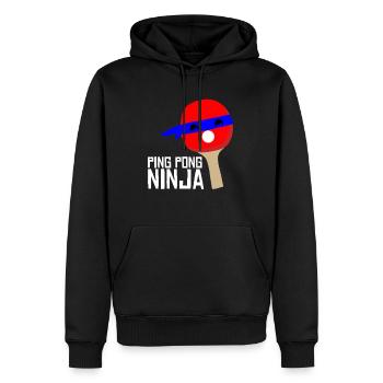 Sport sportlich Weihnachten Tischtennis Ninja - Männer Premium Bio Hoodie - Schwarz - Vorne - Nico (187cm)