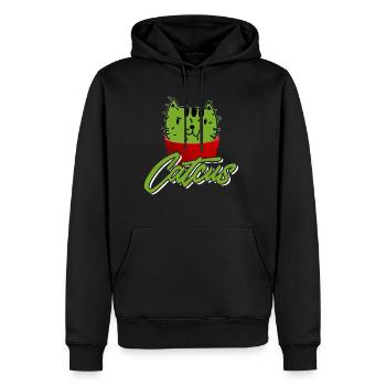 Catcus drôle Cactus Cat Pun shirt - Sweat à capuche Premium bio Homme - noir - Devant - Nico (187cm)