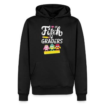 Aime mon cinquième - Sweat à capuche Premium bio Homme - noir - Devant - Nico (187cm)