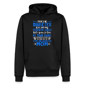 Shirt für Diabetiker - Diabetiker Mama - Männer Premium Bio Hoodie - Schwarz - Vorne - Nico (187cm)