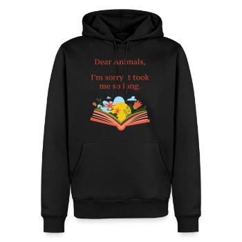 Je suis désolé qu'il ait fallu si longtemps | végétalien - Sweat à capuche Premium bio Homme - noir - Devant - Nico (187cm)