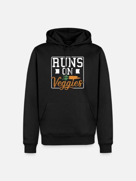 Runs on Veggies - Männer Premium Bio Hoodie - Schwarz