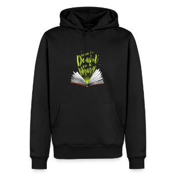 Library / Geschenk - Männer Premium Bio Hoodie - Schwarz - Vorne - Nico (187cm)
