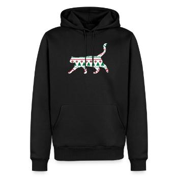 Cute Christmas Cat Katze Weihnachten Geschenk Xmas - Männer Premium Bio Hoodie - Schwarz - Vorne - Nico (187cm)