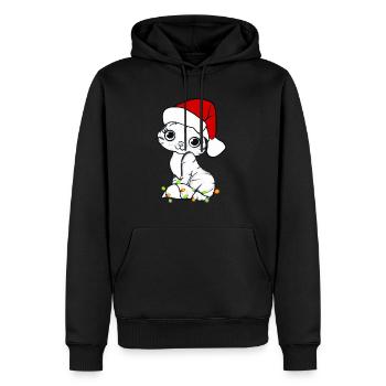 Cute Christmas Cat Katze Weihnachten Geschenk Xmas - Männer Premium Bio Hoodie - Schwarz - Vorne - Nico (187cm)