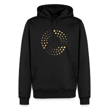 goldene Punkte - Männer Premium Bio Hoodie - Schwarz - Vorne - Nico (187cm)
