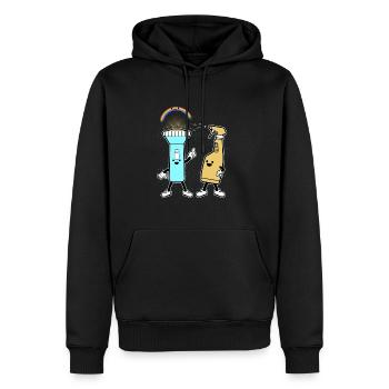 Flashlight rainbow - Men’s Premium Organic Hoodie - black - Front - Nico (187cm)