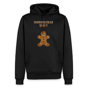 Ugly Christmas Christmas Partner Shirt Gingerbread - Men’s Premium Organic Hoodie - black - Front - Nico (187cm)