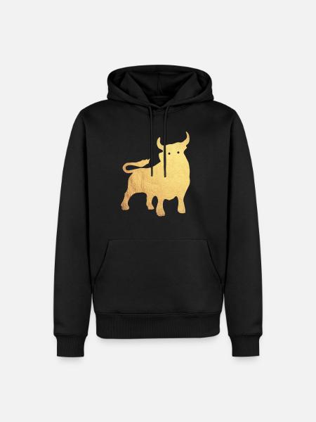 gold stier - Männer Premium Bio Hoodie - Schwarz