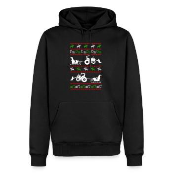 excavator ugly christmas - Männer Premium Bio Hoodie - Schwarz - Vorne - Nico (187cm)