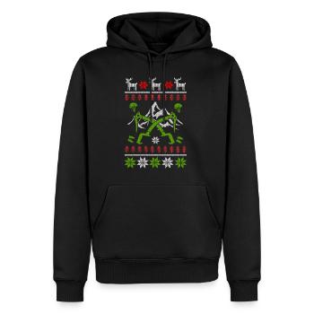 Klettern Bouldern Ugly Christmas - Männer Premium Bio Hoodie - Schwarz - Vorne - Nico (187cm)