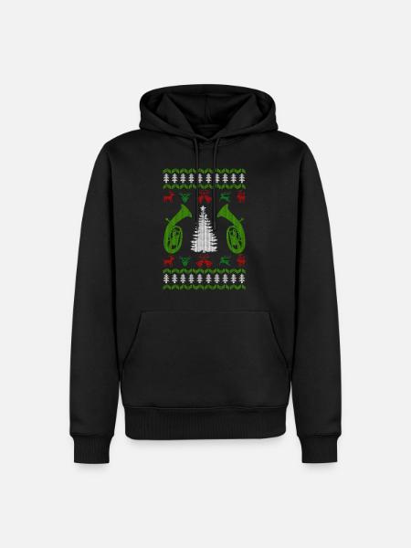 music baritone ugly christmas - Men’s Premium Organic Hoodie - black
