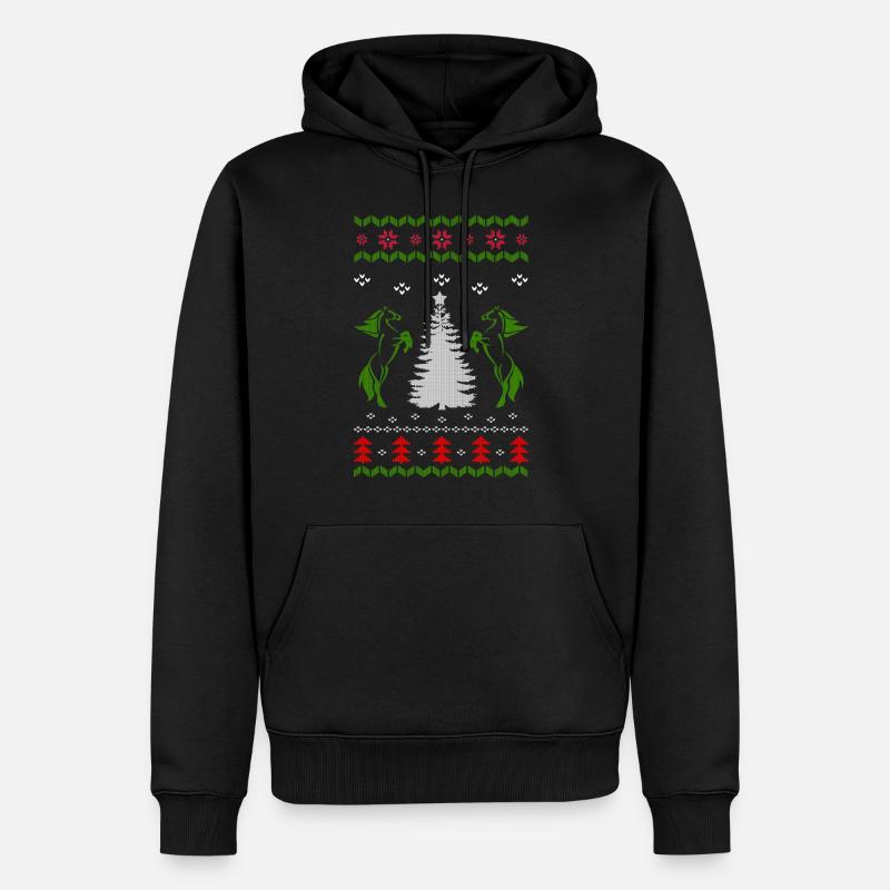 Cheval laid poison Jumper Noël - Sweat à capuche Premium bio Homme - noir