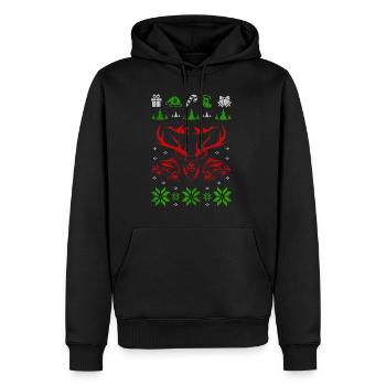 chasse Deere cavalier cadeau de Noël laid - Sweat à capuche Premium bio Homme - noir - Devant - Nico (187cm)