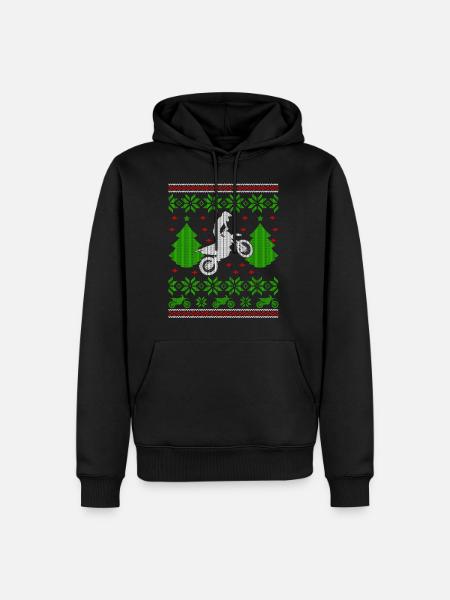 dirtbike motorcross ugly christmas - Men’s Premium Organic Hoodie - black