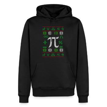 Mathématicien Pi vilain petit cadeau de Noël - Sweat à capuche Premium bio Homme - noir - Devant - Nico (187cm)