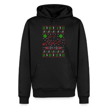 Nurse Hospital Ugly Christmas Jumper Gift - Männer Premium Bio Hoodie - Schwarz - Vorne - Nico (187cm)
