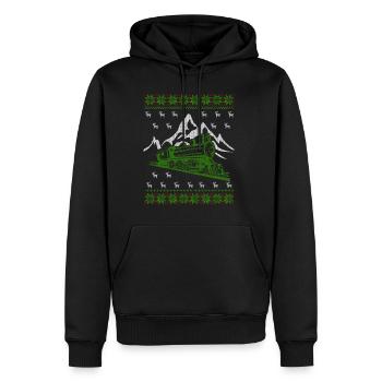 Train ferroviaire laid de Noël Jumper - Sweat à capuche Premium bio Homme - noir - Devant - Nico (187cm)