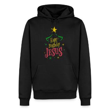 Alles Gute zum Geburtstag Jesus | Weihnachten - Männer Premium Bio Hoodie - Schwarz - Vorne - Nico (187cm)