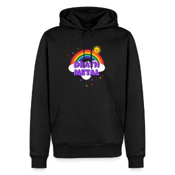 Death Metal Rainbow - Sarkastisches Metall lächelnde Sonne - Männer Premium Bio Hoodie - Schwarz - Vorne - Nico (187cm)