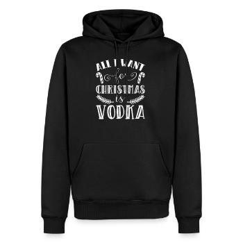 Alles, was ich für Weihnachten will, ist Wodka Funny Xmas Song - Männer Premium Bio Hoodie - Schwarz - Vorne - Nico (187cm)