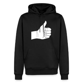 pouces vers le haut - Sweat à capuche Premium bio Homme - noir - Devant - Nico (187cm)