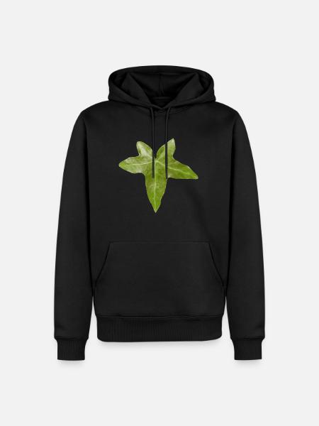 efeu blatt - Männer Premium Bio Hoodie - Schwarz
