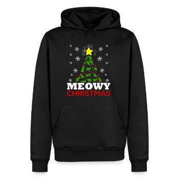 Meowy Arbre de Noël - Sweat à capuche Premium bio Homme - noir - Devant - Nico (187cm)