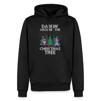 Tamponner Père Noël tamponnant Unicorn cadeau - Sweat à capuche Premium bio Homme - noir - Devant - Nico (187cm)